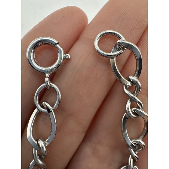 Vintage Sterling Silver Link Chain Bracelet 7.5” - Picture 3 of 4